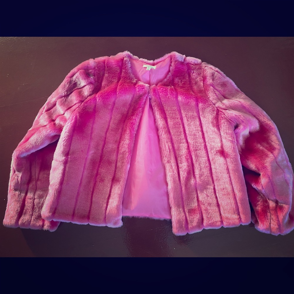 MONTEAU Faux Fur Pink Jacket